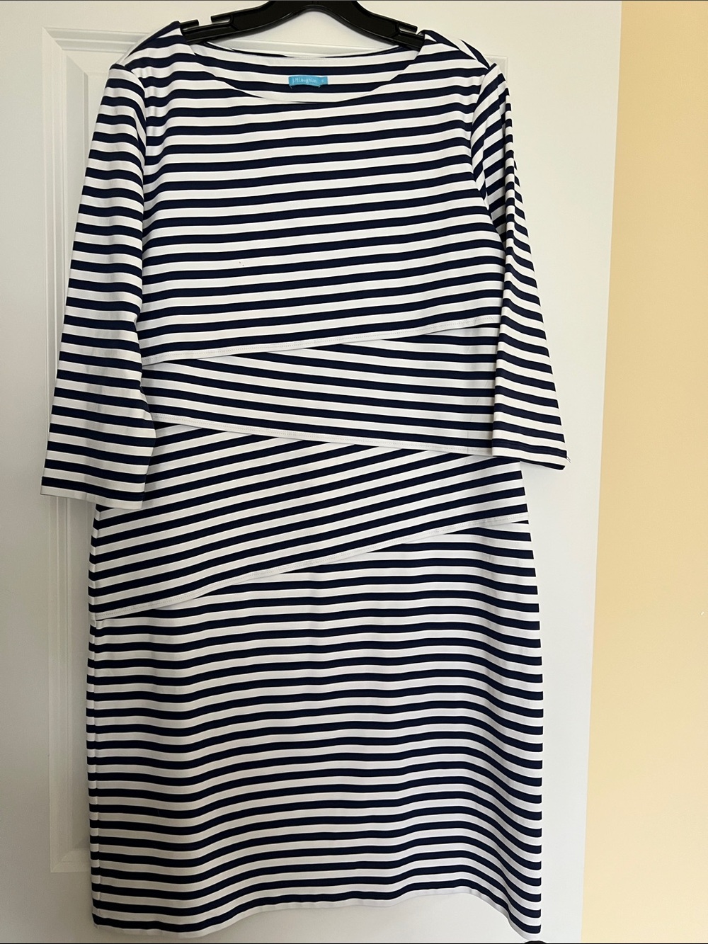 J McLaughlin Catalina Cloth Navy and White Striped Dress
